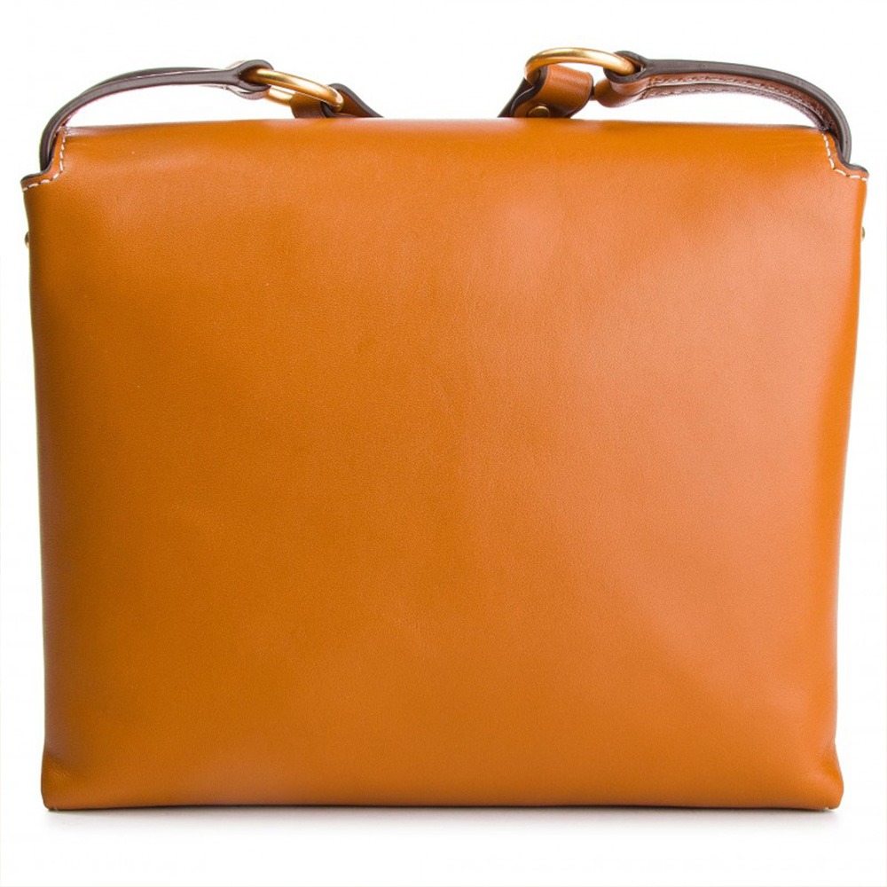 【TORY BURCH】造型皮革斜背包-焦糖色-細節圖3