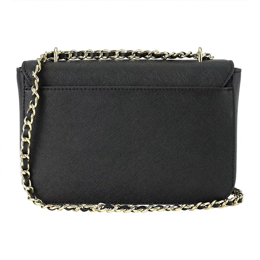 【Tory burch】雙T-LOGO素面皮革鍊包-黑-細節圖3