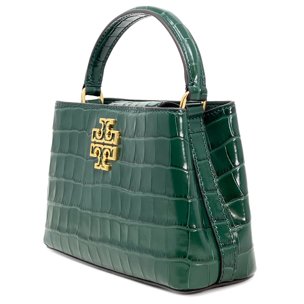 【TORY BURCH】鱷魚紋皮革肩背包-祖母綠-細節圖2