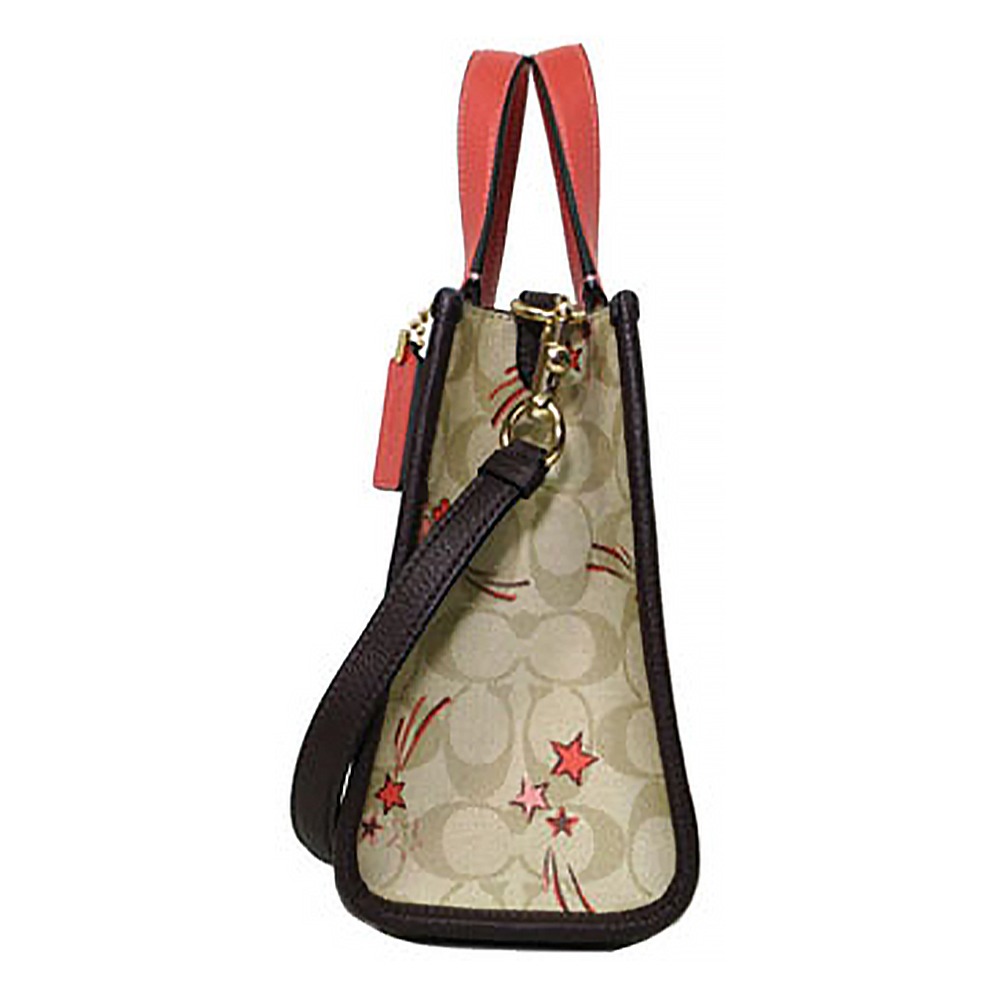 【COACH】印花拼接皮革托特包-愛心流星-細節圖2