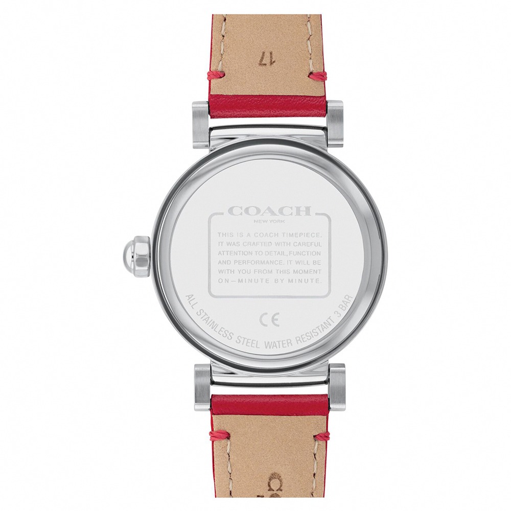 【COACH】簡約皮革錶帶腕錶-紅-細節圖3