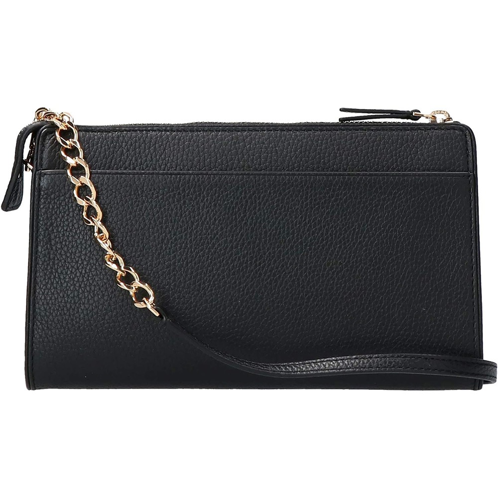 【TORY BURCH】雙T-LOGO皮革拉鍊斜背包-黑-細節圖3