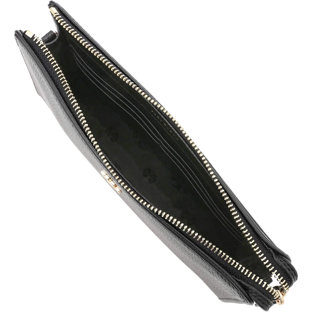 【TORY BURCH】雙T-LOGO皮革拉鍊斜背包-黑-細節圖4