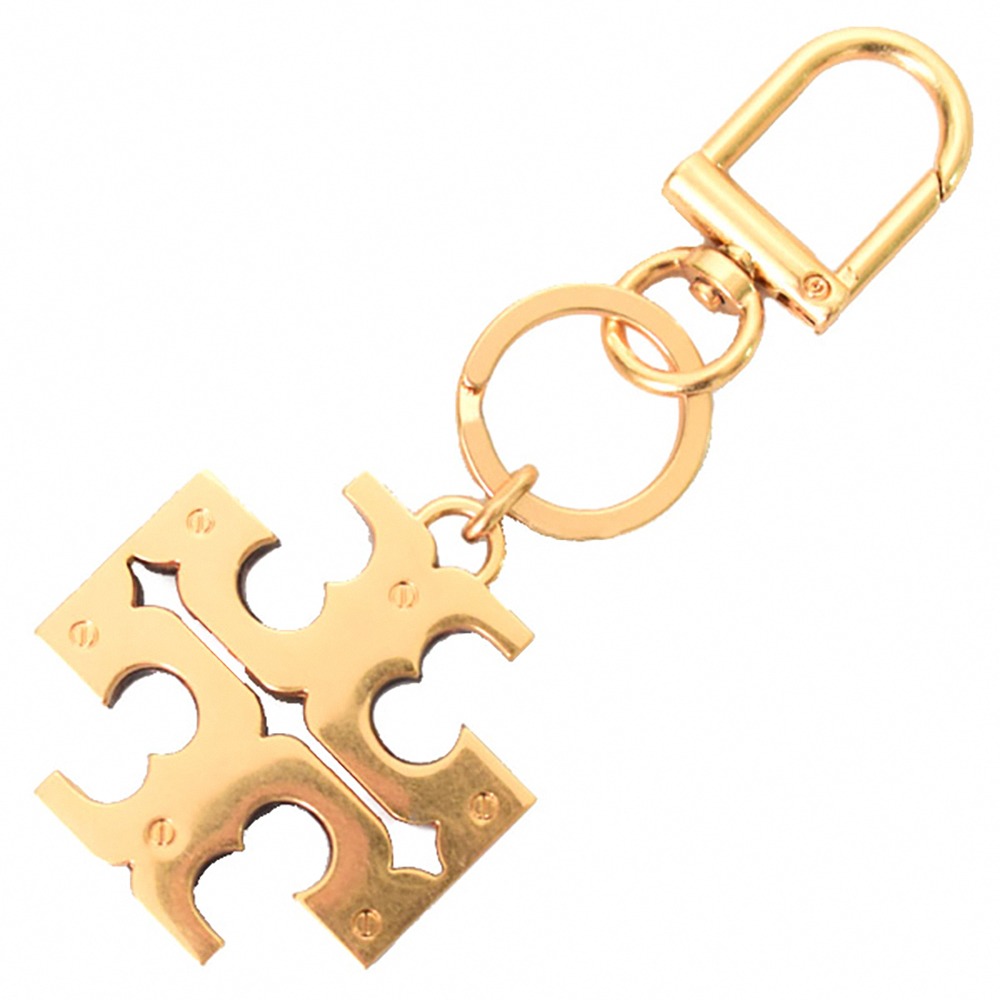 【Tory Burch】雙T-LOGO造型鑰匙圈-琥珀色-細節圖3