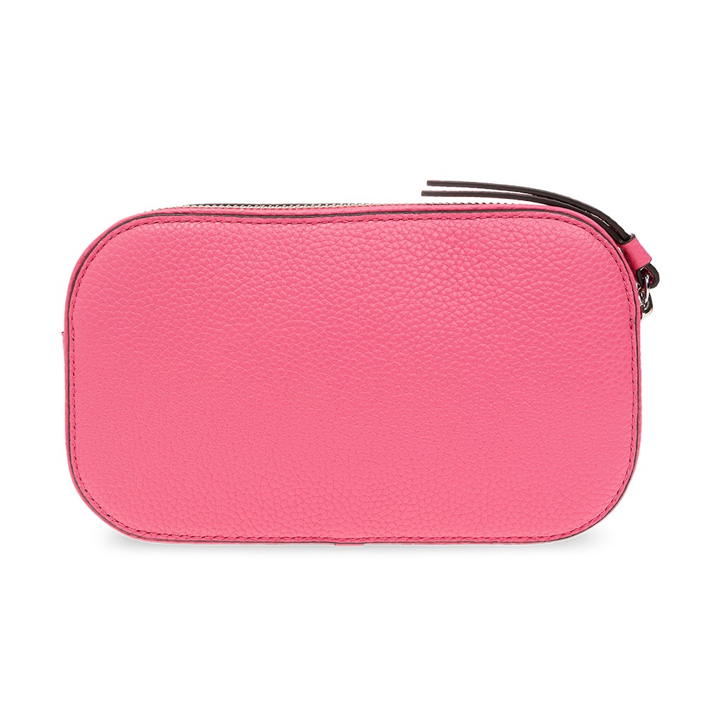 【Tory Burch】雙拉鍊皮革迷你相機包-桃紅-細節圖3