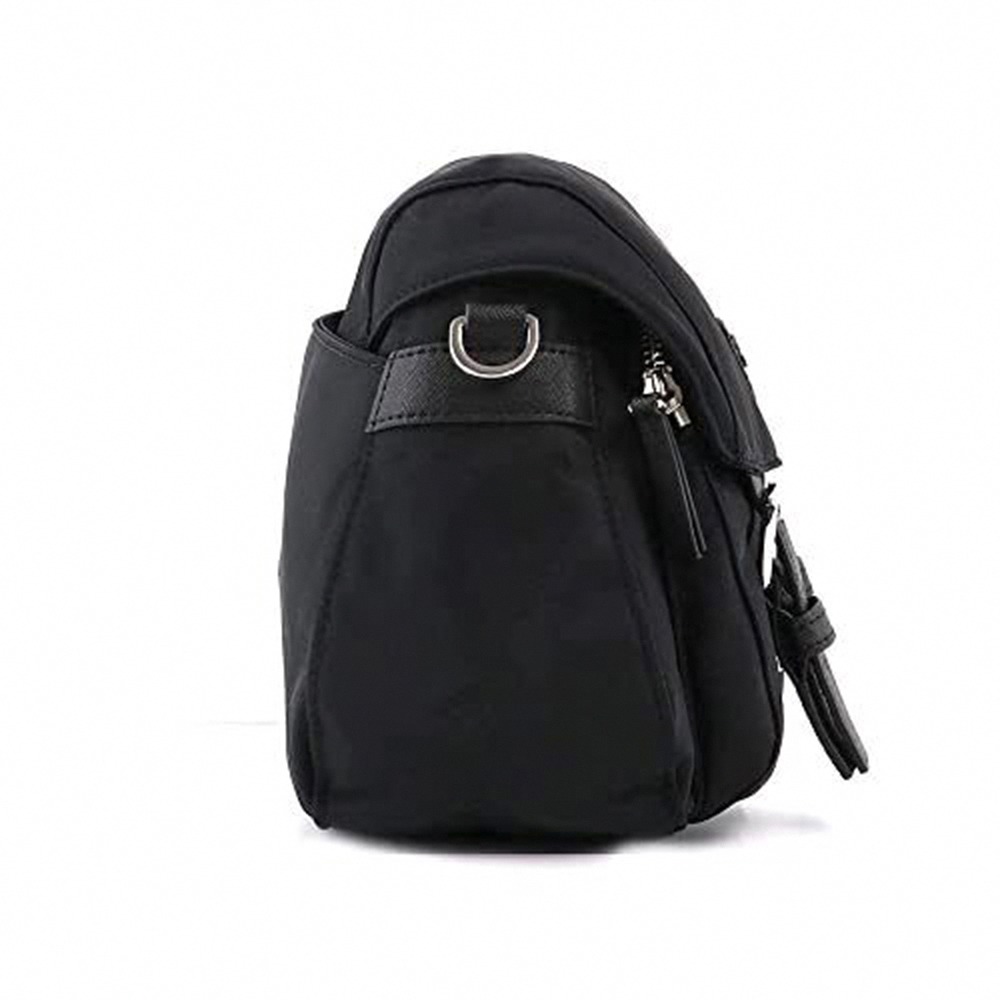 【Tory burch】尼龍帆布翻蓋斜背包-黑-細節圖2