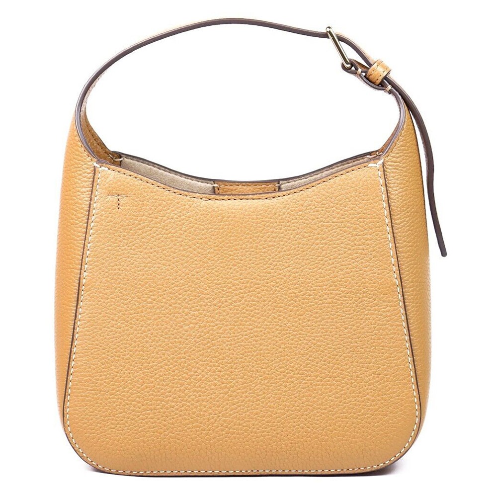 【Tory burch】素面皮革斜背肩背包-駝-細節圖3