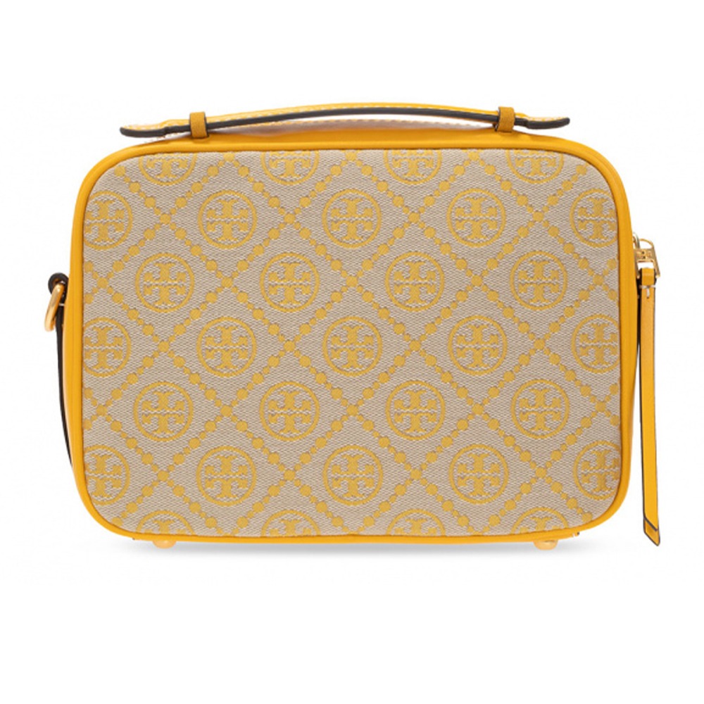 【TORY BURCH】滿版LOGO緹花相機包-黃-細節圖3