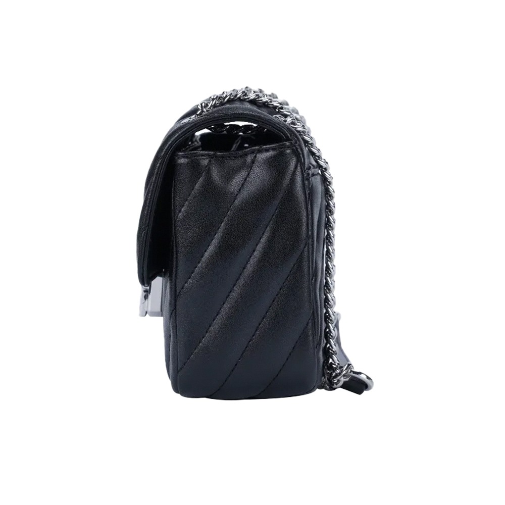 【MICHAEL KORS】绗縫皮革造型鏈帶兩用包-黑-細節圖2