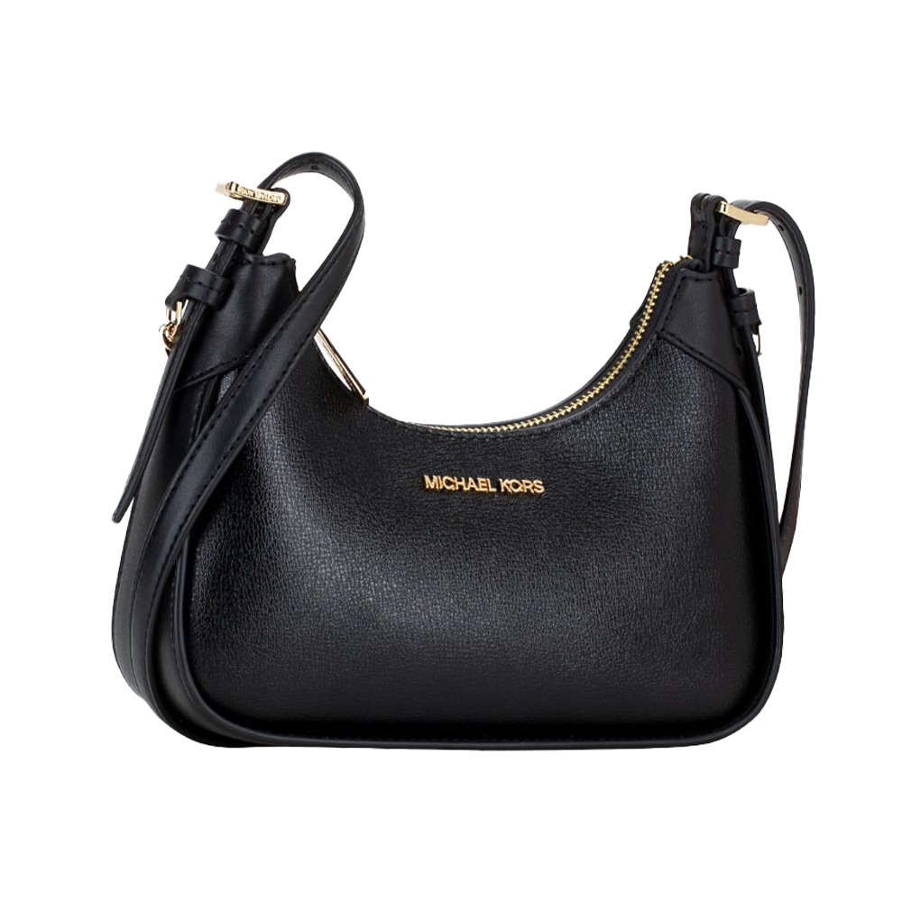 【MICHAEL KORS】素面防刮皮革金鏈兩用包-黑-細節圖2