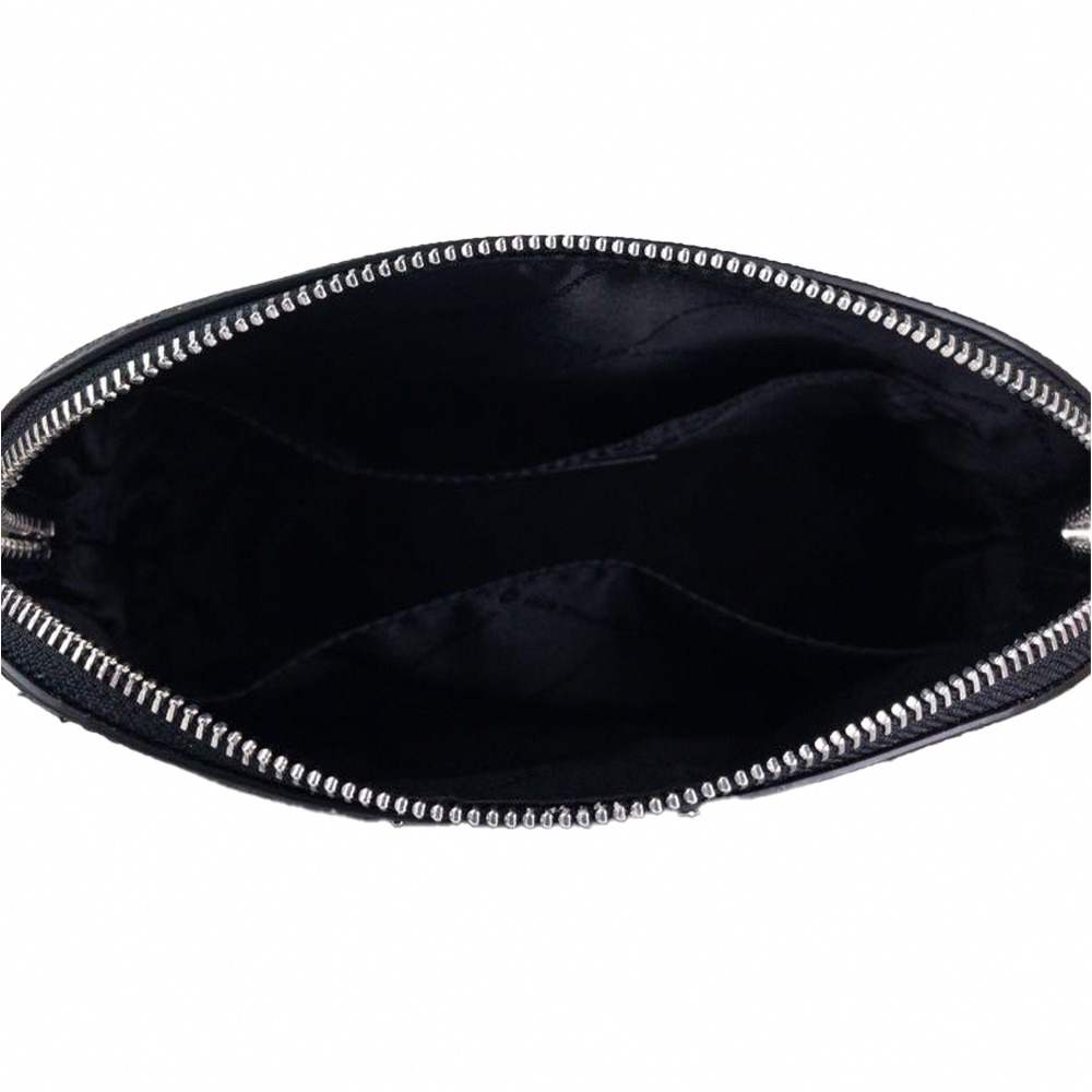 【MICHAEL KORS】滿版LOGO斜背鏈帶貝殼包-黑灰-細節圖4