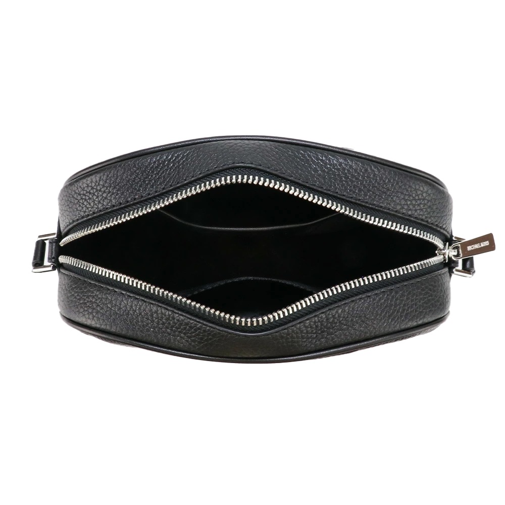 【MICHAEL KORS】立體LOGO素面皮革斜背包-黑-細節圖4