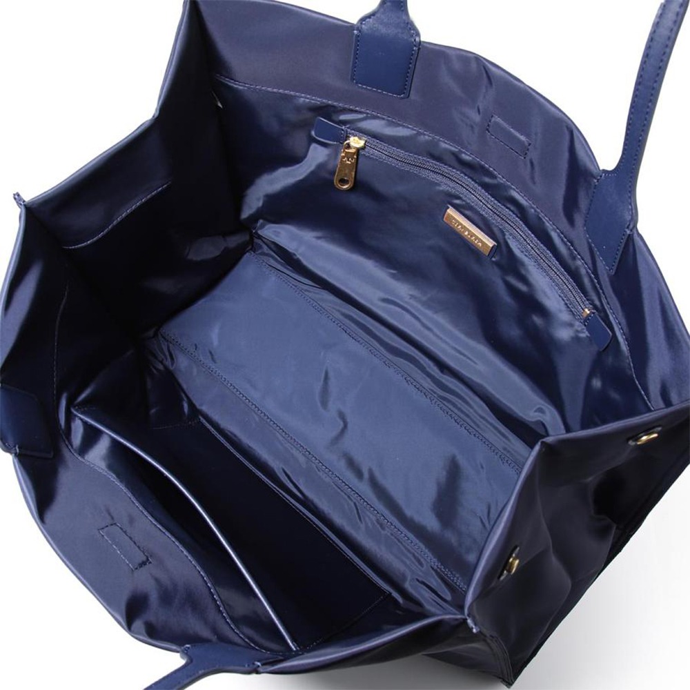 【TORY BURCH】雙T-LOGO拼接皮革托特包-莫藍迪藍灰-細節圖4