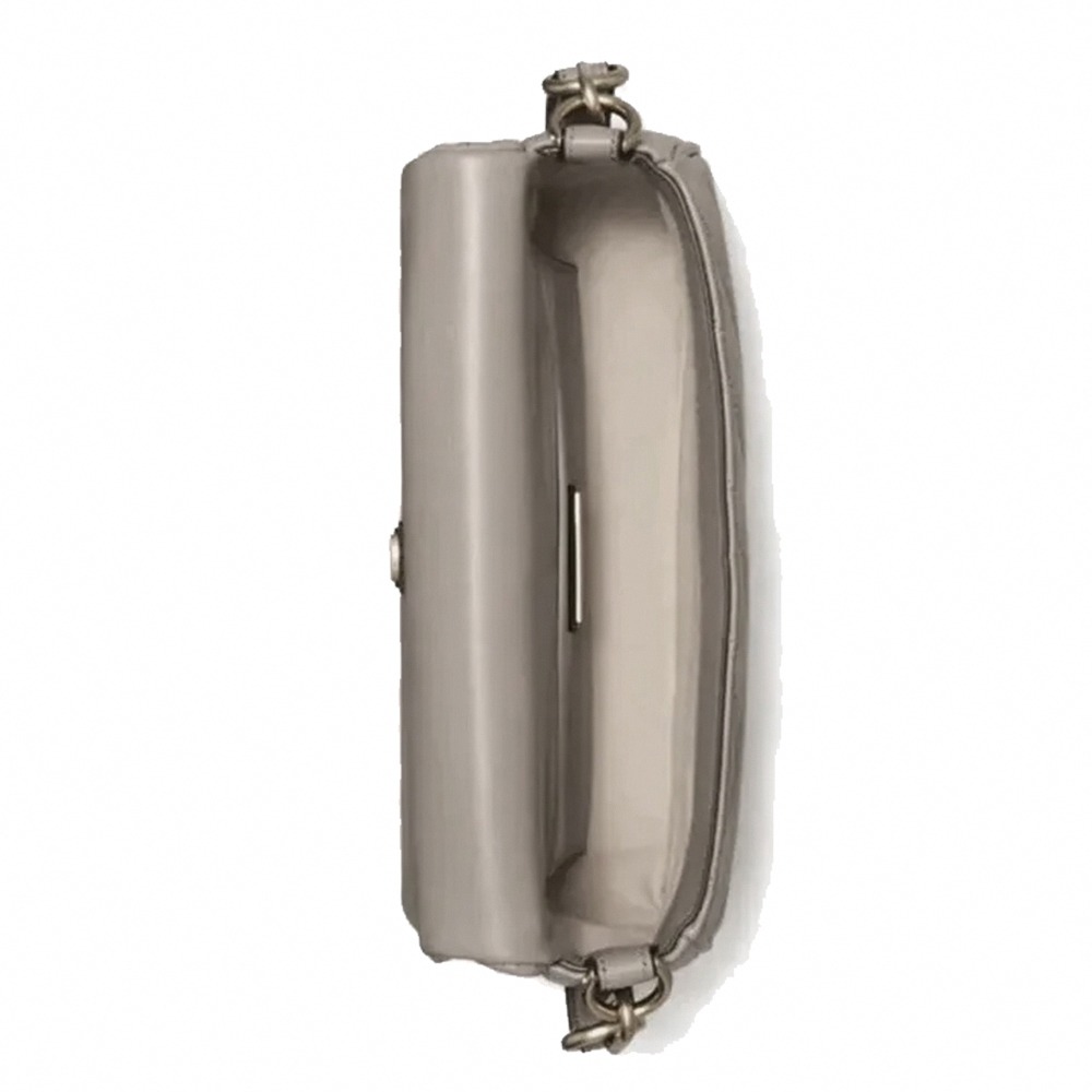 【TORY BURCH】縫線翻蓋肩斜二用包-灰-細節圖3