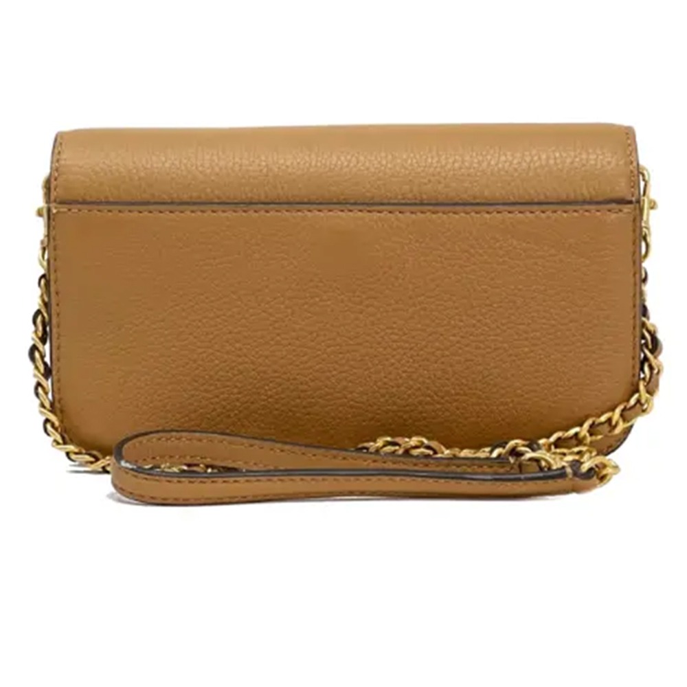 【TORY BURCH】雙T-LOGO皮革鏈條斜背包-駝-細節圖3