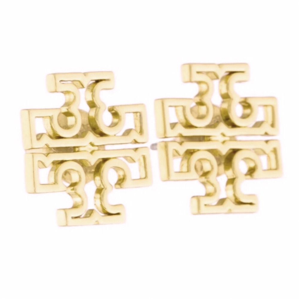 【TORY BURCH】雙T-LOGO鏤空耳環-金-細節圖2