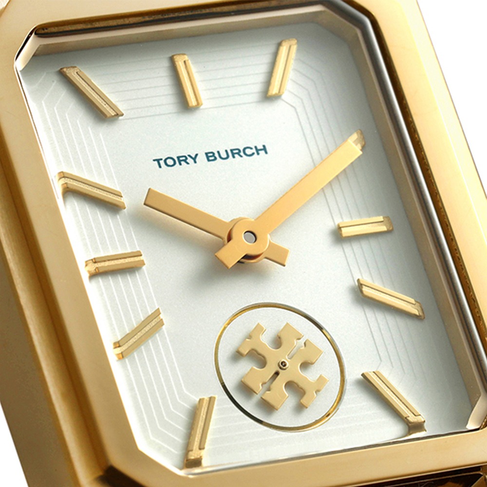 【TORY BURCH】雙T-LOGO簡約皮革腕錶-駝-細節圖3