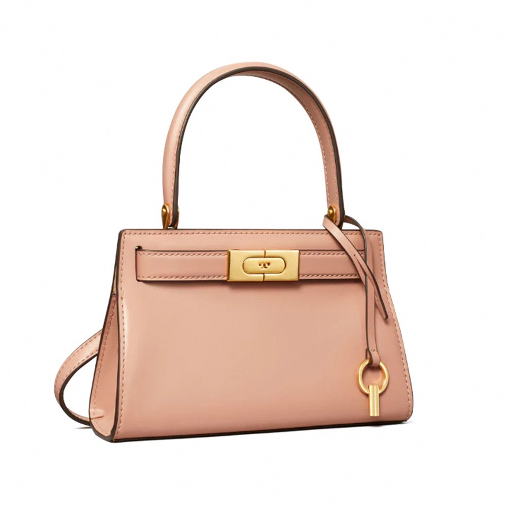 【TORY BURCH】小號鎖釦皮革兩用包-粉-細節圖2
