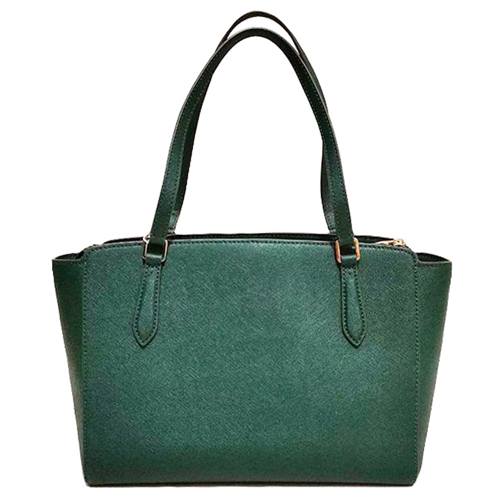 【TORY BURCH】素面皮革托特包-祖母綠-細節圖3