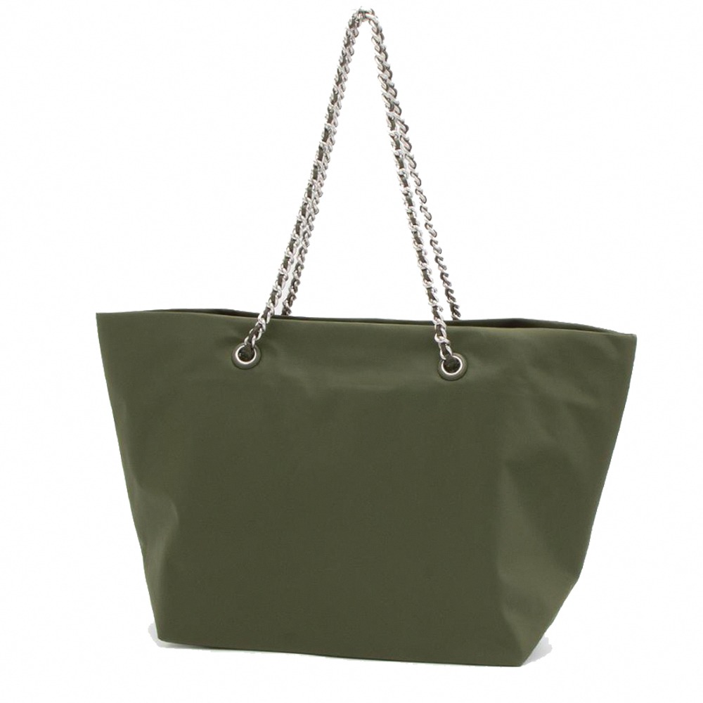 【TORY BURCH】雙TLOGO皮革鏈帶肩背包-軍綠-細節圖2