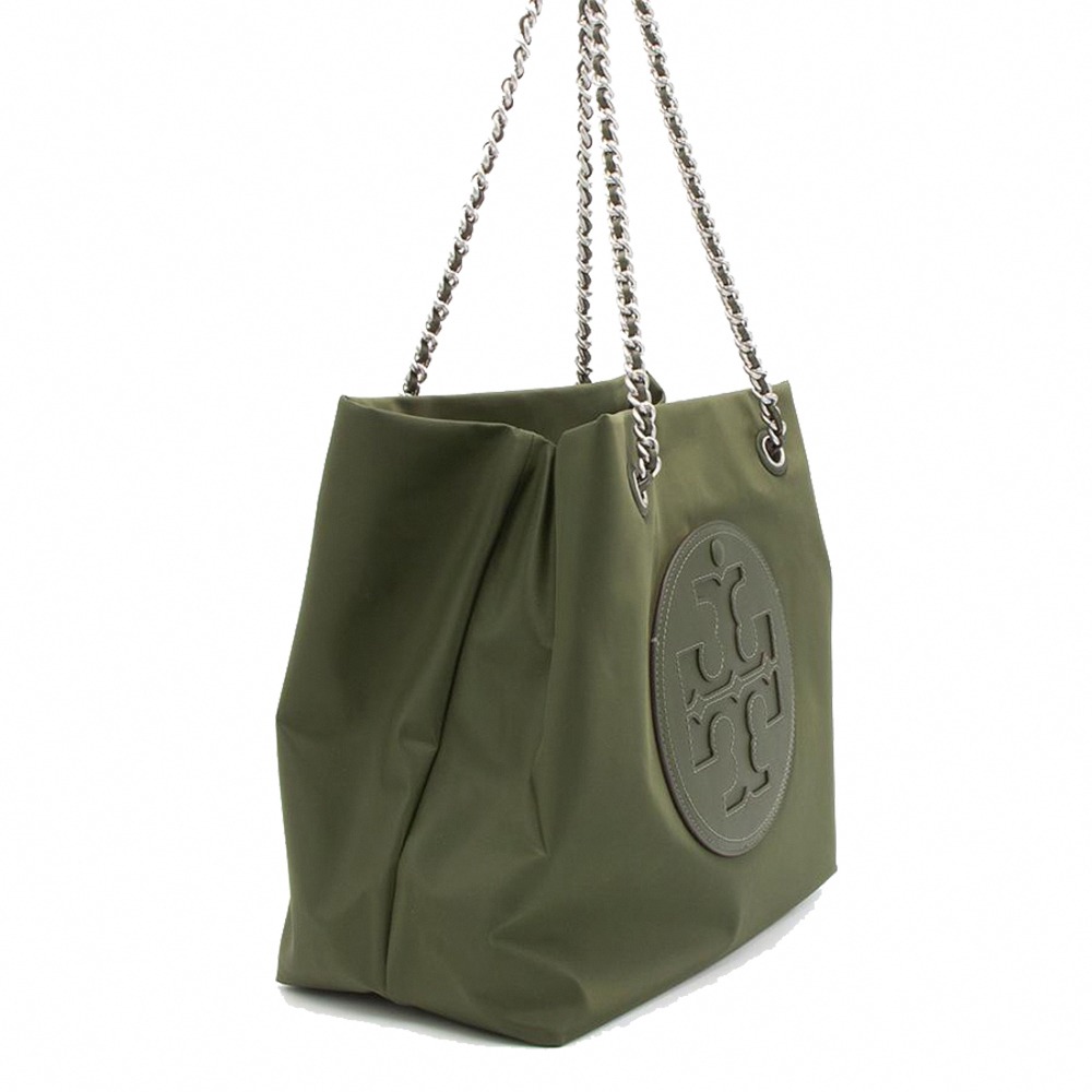 【TORY BURCH】雙TLOGO皮革鏈帶肩背包-軍綠-細節圖3