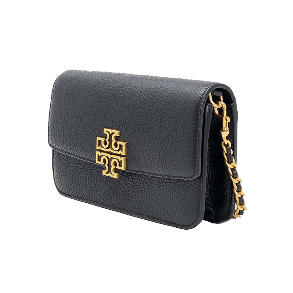 【TORY BURCH】雙T-LOGO皮革鏈條斜背包-黑-細節圖2