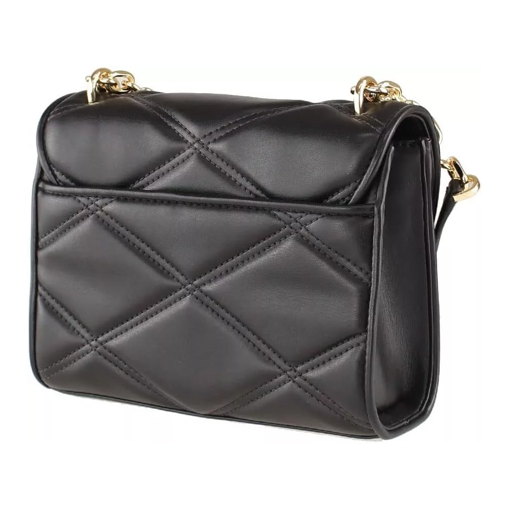 【MICHAEL KORS】菱格皮革肩背斜背鍊包-黑-細節圖3