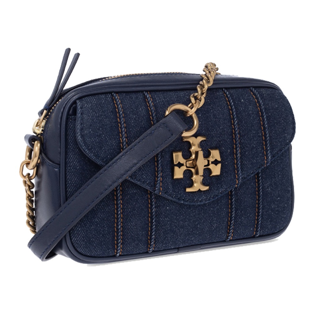 【TORY BURCH】雙TLOGO斜背相機包-牛仔-細節圖2