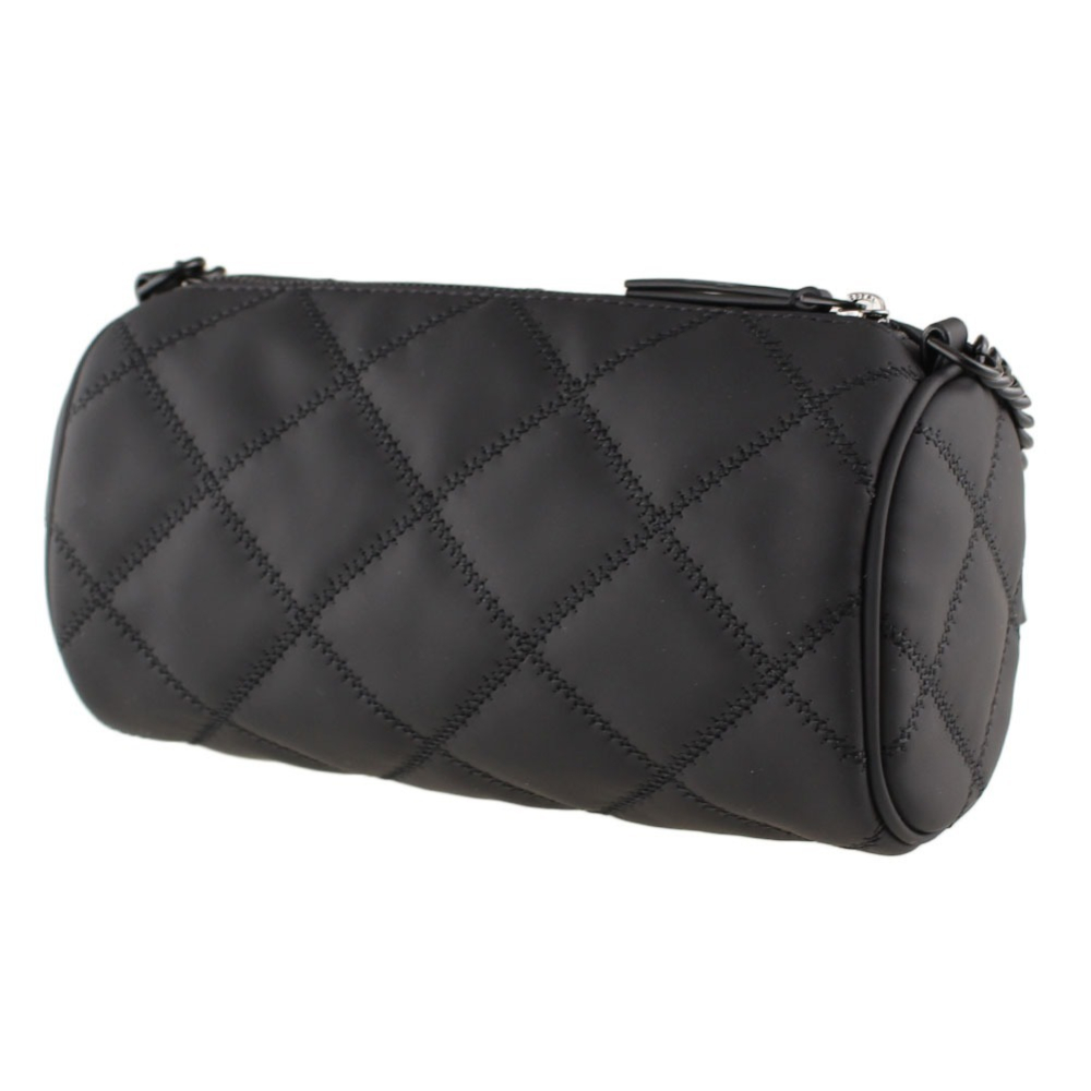 【TORY BURCH】菱格圓筒肩背包-黑色-細節圖4