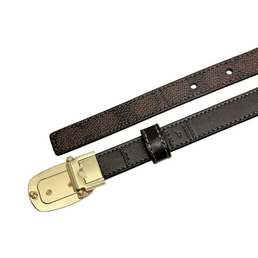 【COACH】經典老花LOGO皮帶-咖啡色-細節圖4