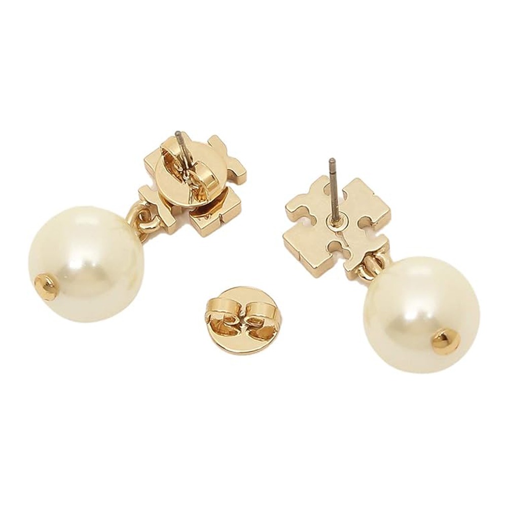 【TORY BURCH】雙T珍珠耳環-白色-細節圖2
