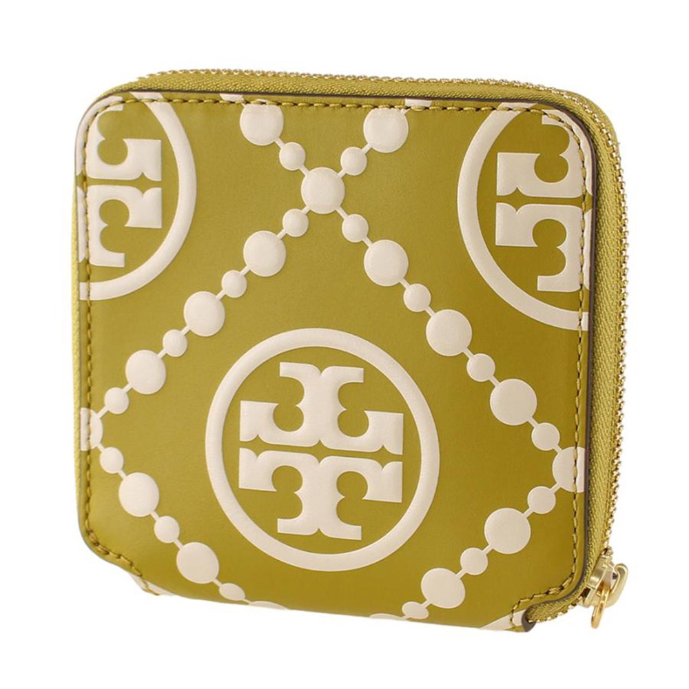 【TORY BURCH】經典LOGO對開短夾-綠色-細節圖2