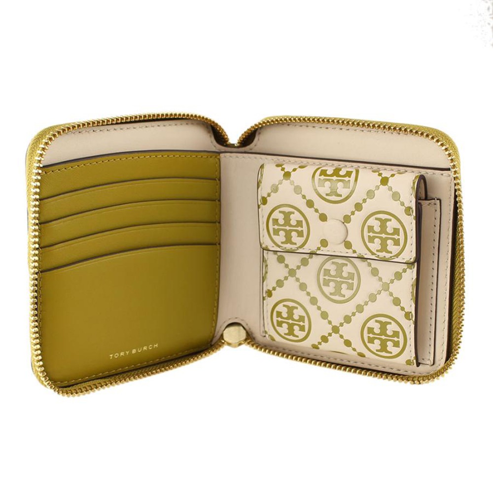 【TORY BURCH】經典LOGO對開短夾-綠色-細節圖3