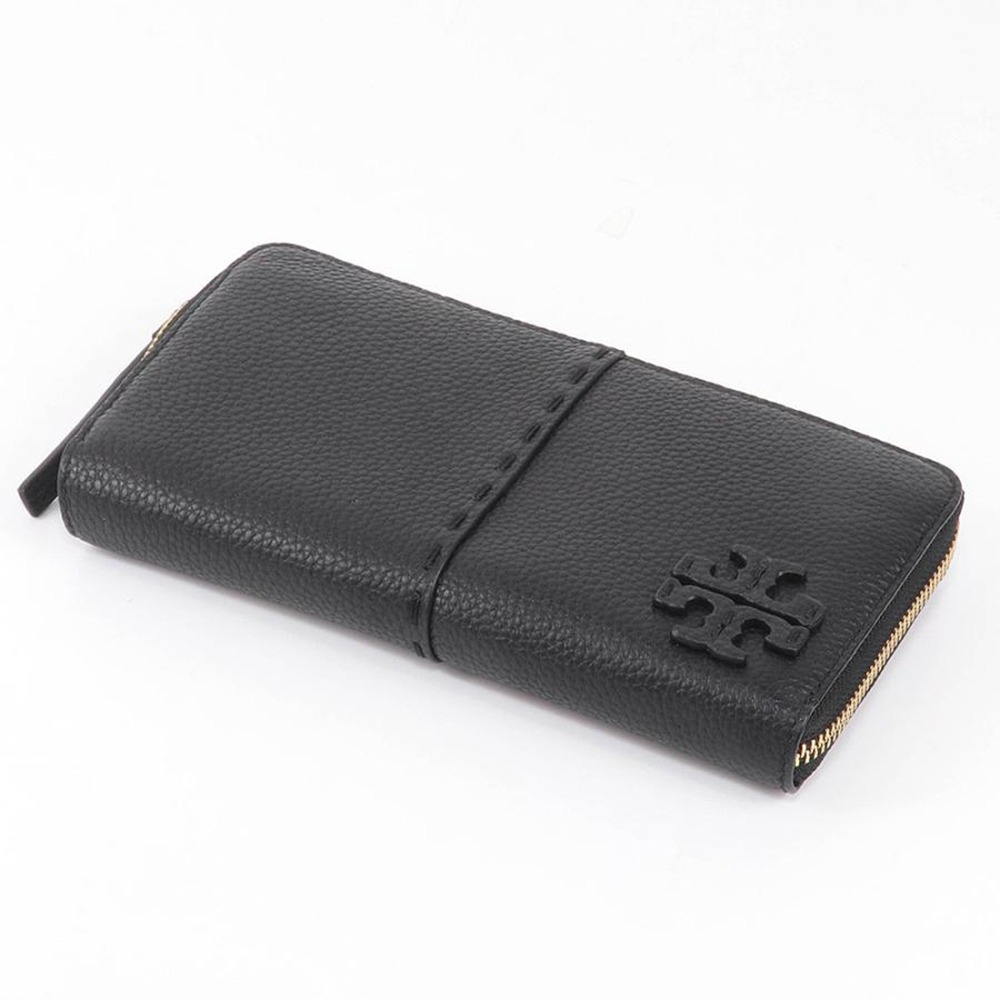 【TORY BURCH】縫線ㄇ型拉鍊長夾-黑-細節圖4
