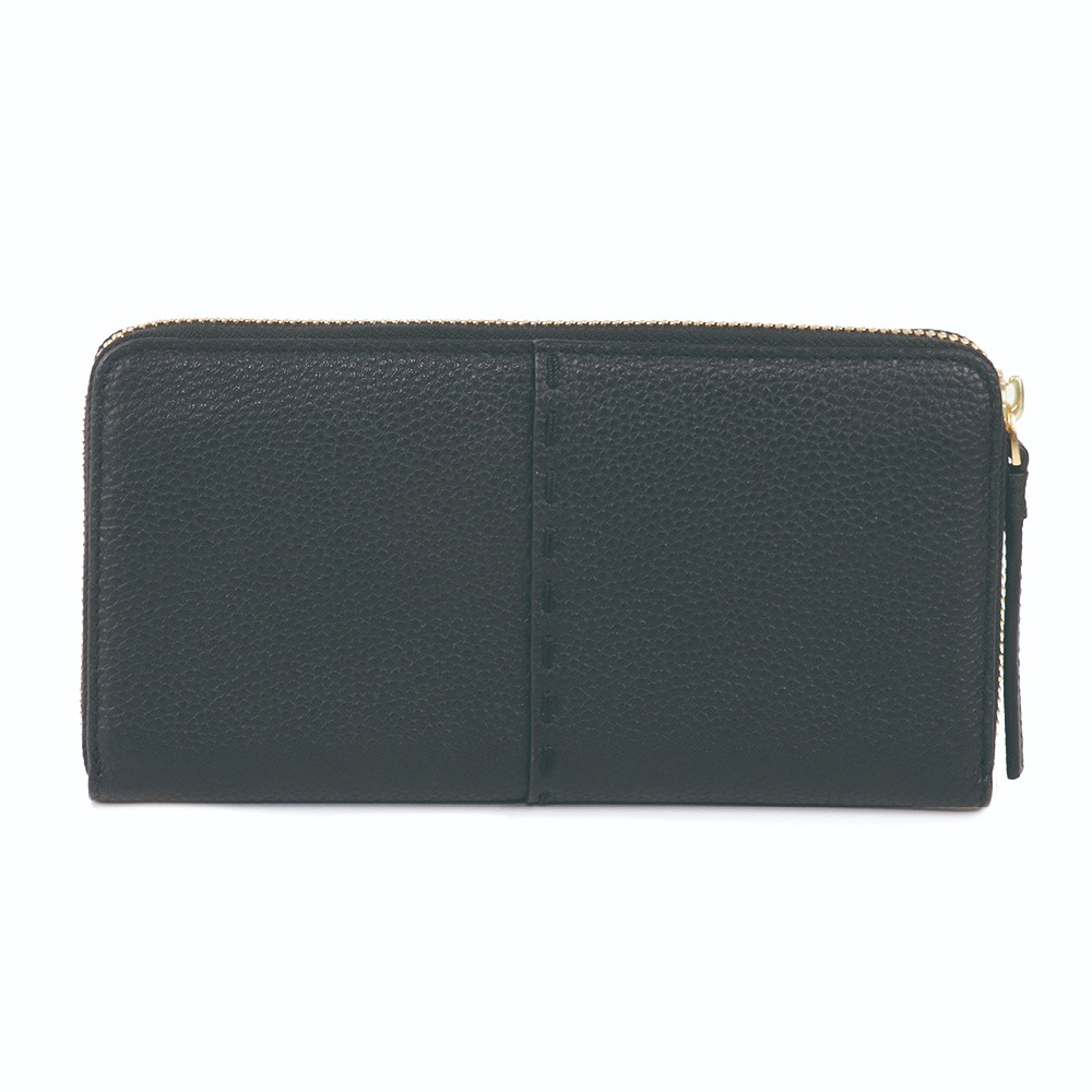 【TORY BURCH】縫線ㄇ型拉鍊長夾-黑-細節圖3