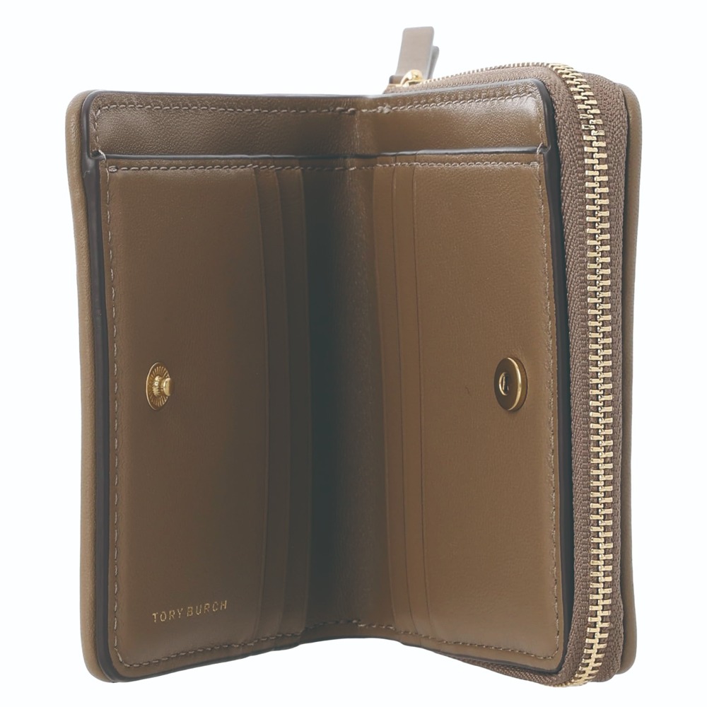 【TORY BURCH】質感皮革短夾-沙褐色-細節圖2