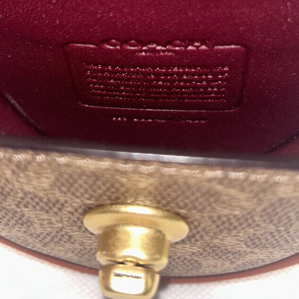 【COACH】馬蹄璇扣零錢包/吊飾-卡其駝-細節圖2