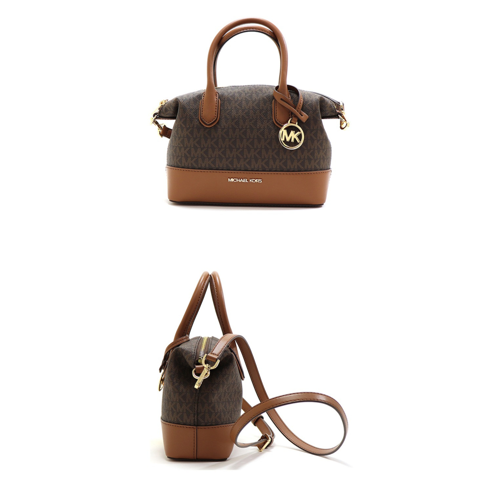【MICHAEL KORS】老花皮革兩用包-咖啡焦糖-細節圖3