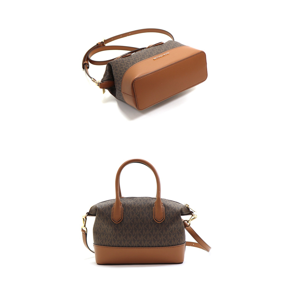 【MICHAEL KORS】老花皮革兩用包-咖啡焦糖-細節圖4