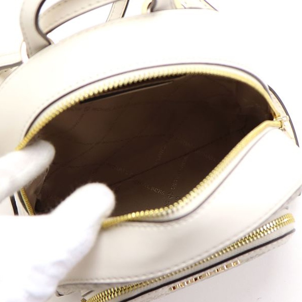 【MICHAEL KORS】牛皮拼接老花防刮皮革後背包-香草白-細節圖2