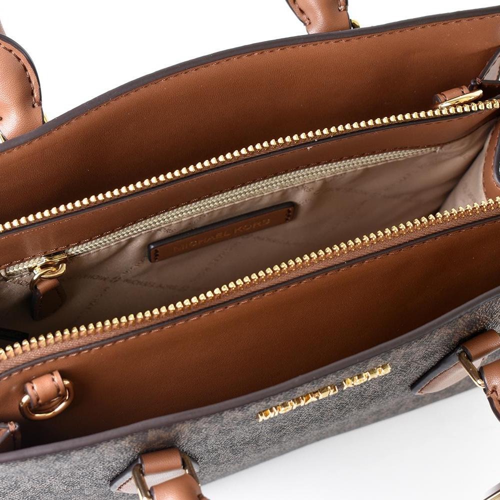 【MICHAEL KORS】撞色小款防刮兩用包-咖啡焦糖-細節圖2