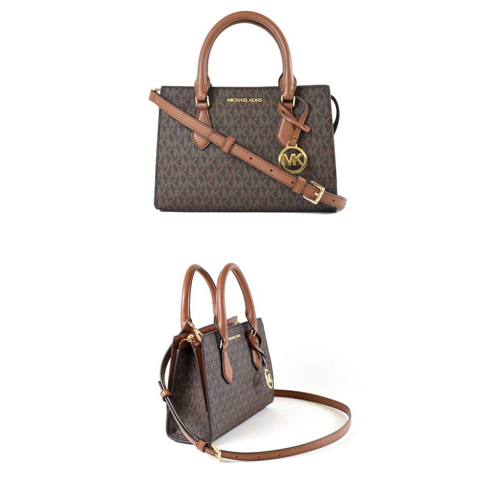 【MICHAEL KORS】撞色小款防刮兩用包-咖啡焦糖-細節圖3