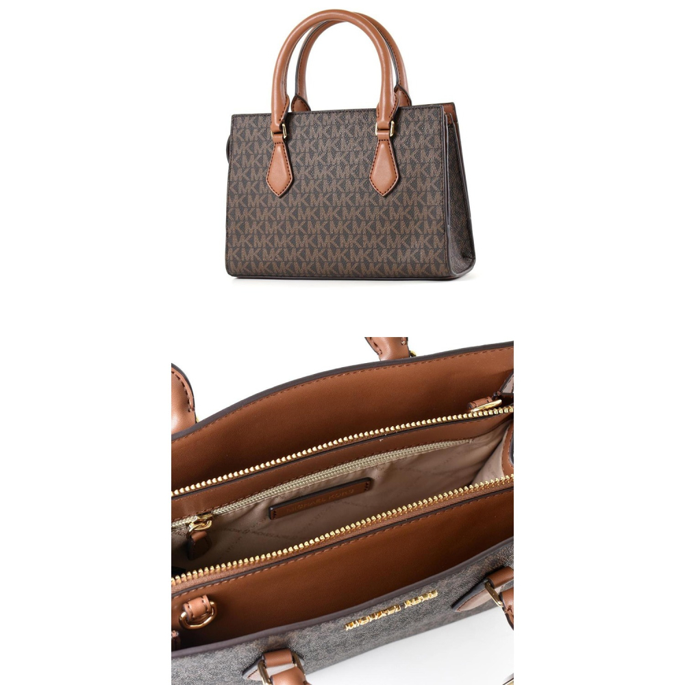 【MICHAEL KORS】撞色小款防刮兩用包-咖啡焦糖-細節圖4