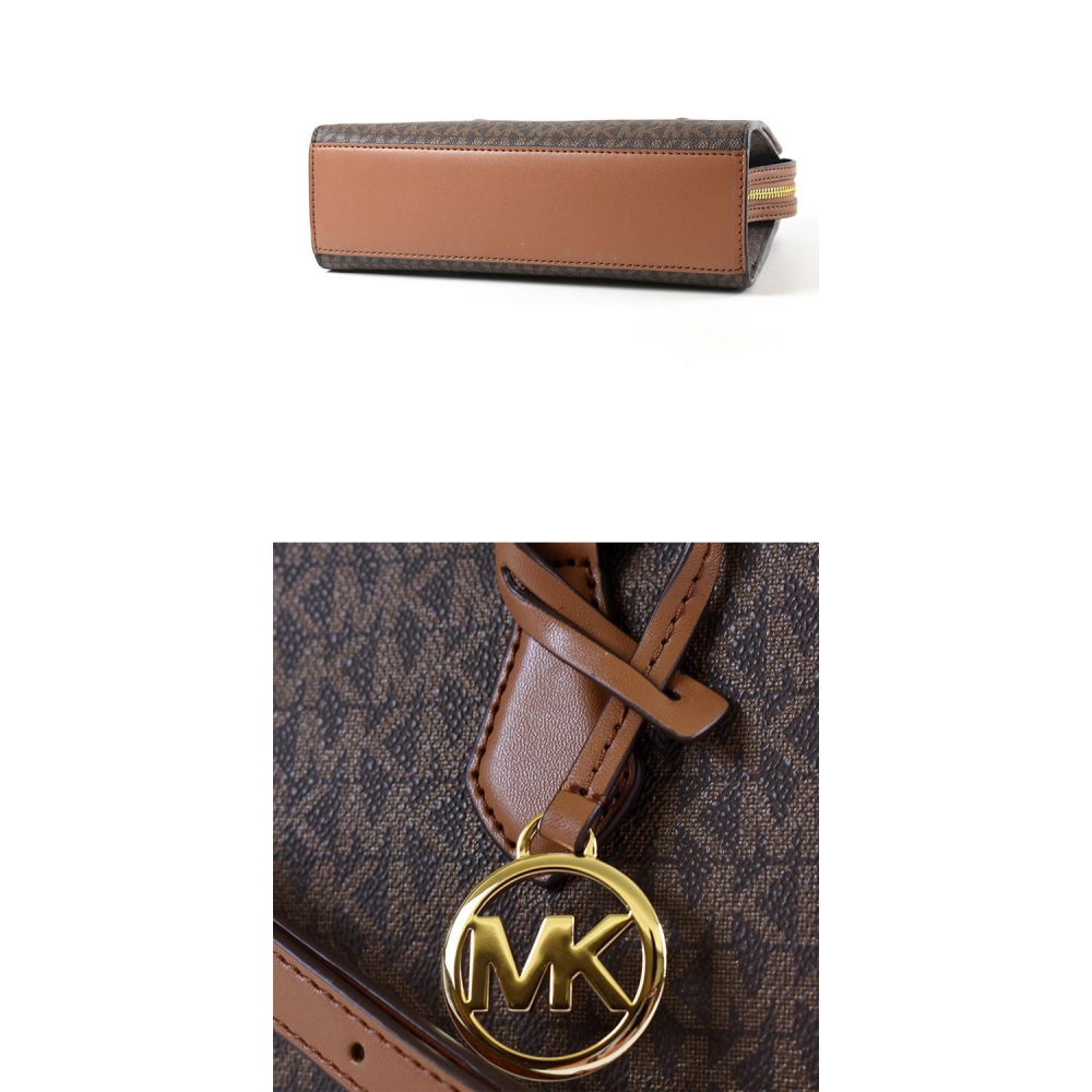 【MICHAEL KORS】撞色小款防刮兩用包-咖啡焦糖-細節圖5