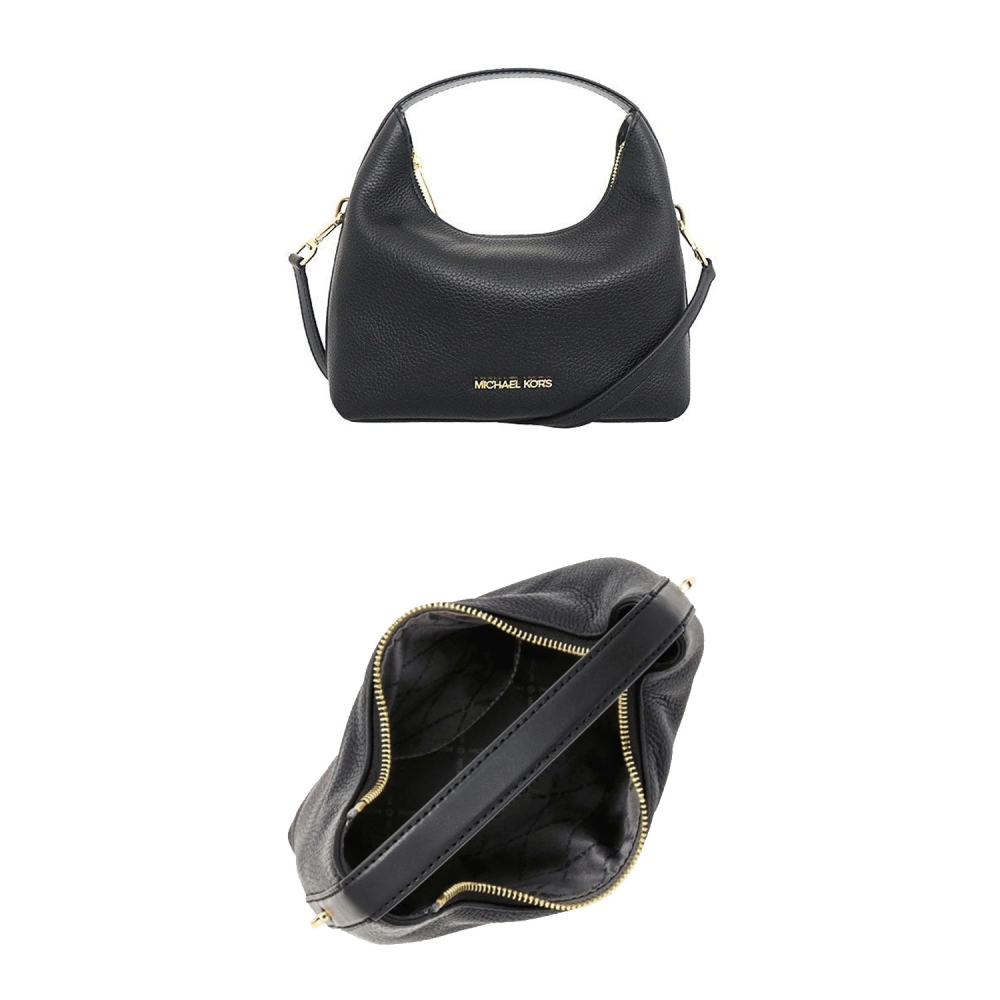 【MICHAEL KORS】荔枝皮革撞色兩用包-黑-細節圖3