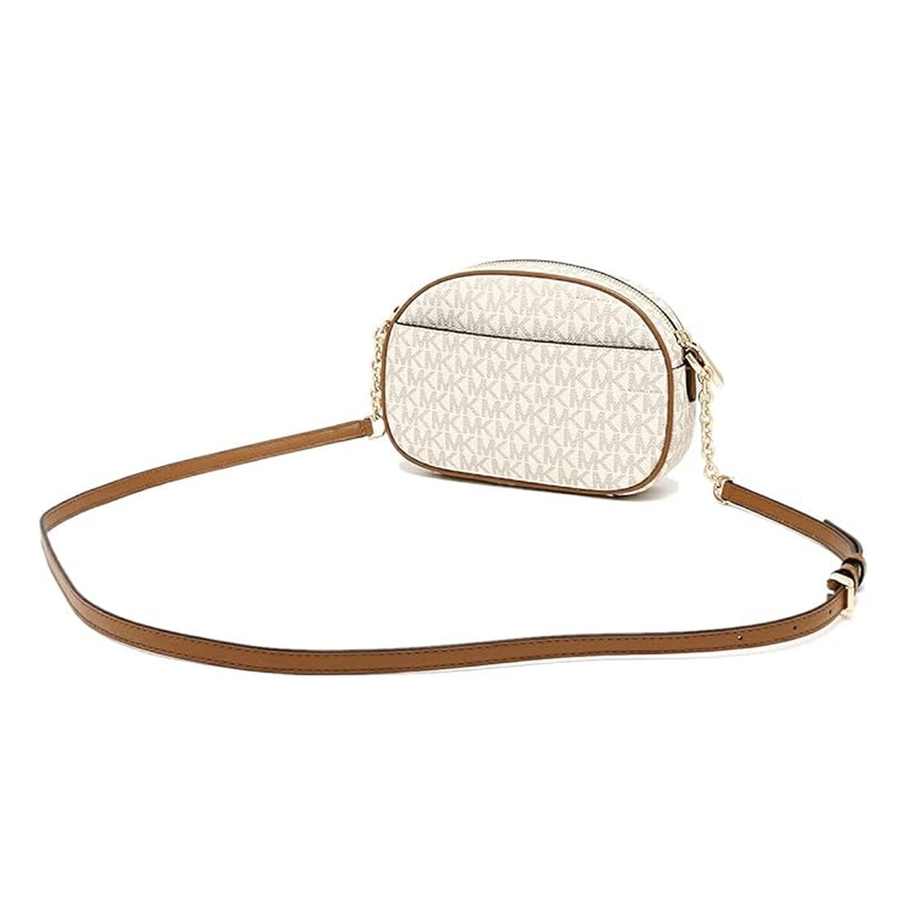 【MICHAEL KORS】PVC防刮皮革鍊條斜背包-香草白-細節圖2