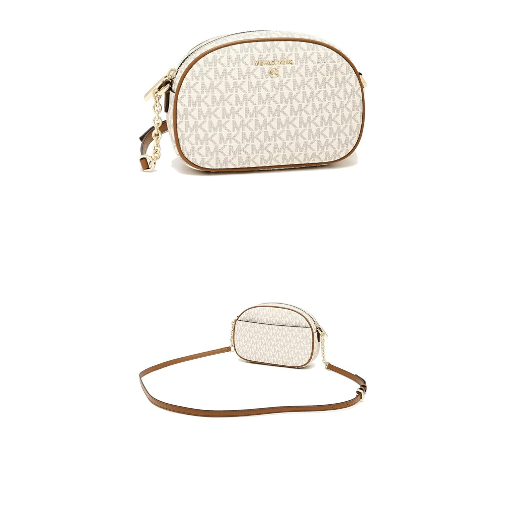 【MICHAEL KORS】PVC防刮皮革鍊條斜背包-香草白-細節圖3