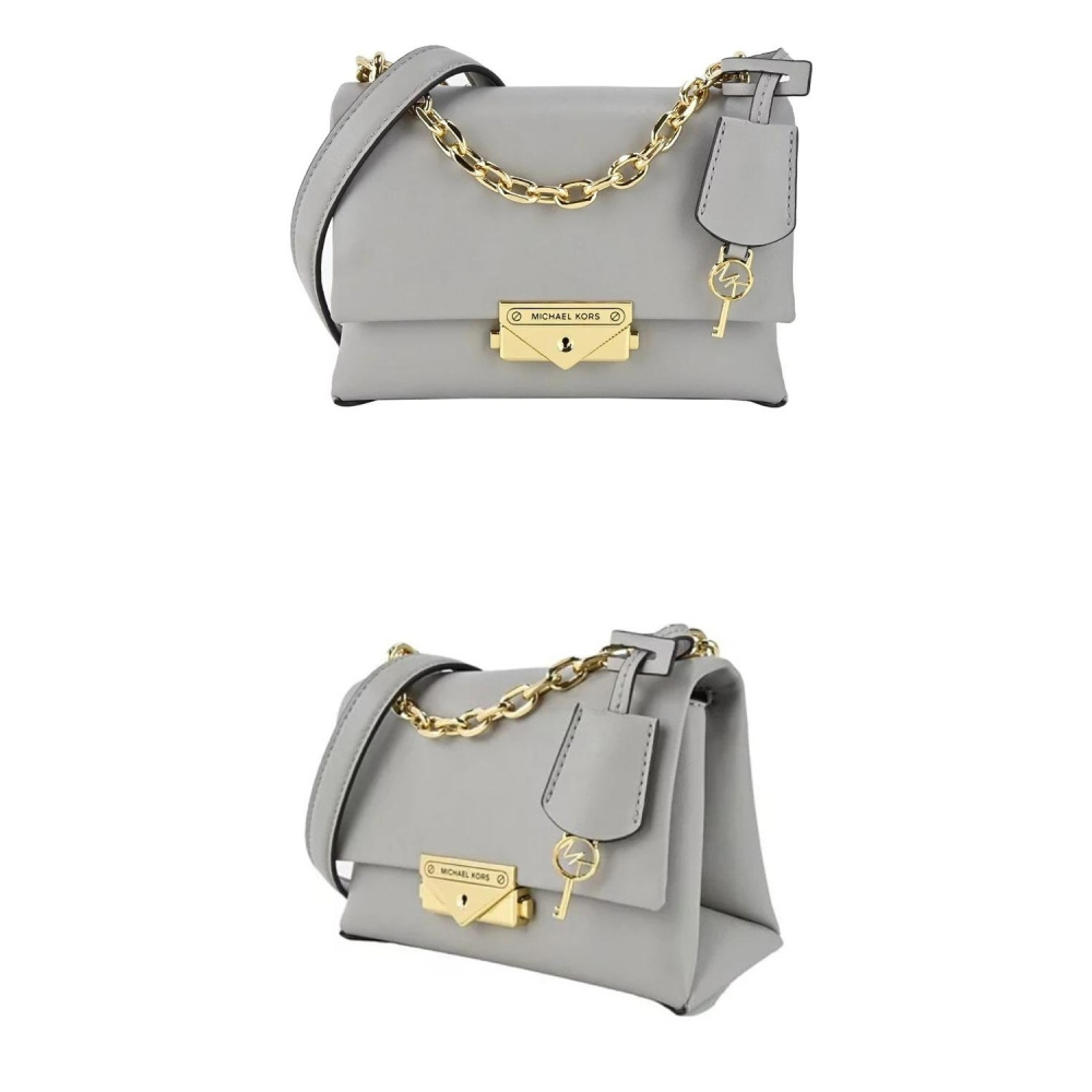 【MICHAEL KORS】防刮皮革素色肩背斜背包-大象灰-細節圖3