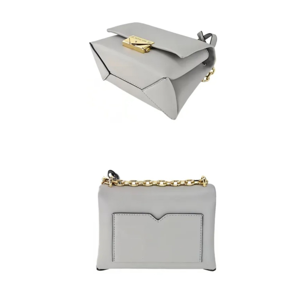【MICHAEL KORS】防刮皮革素色肩背斜背包-大象灰-細節圖4