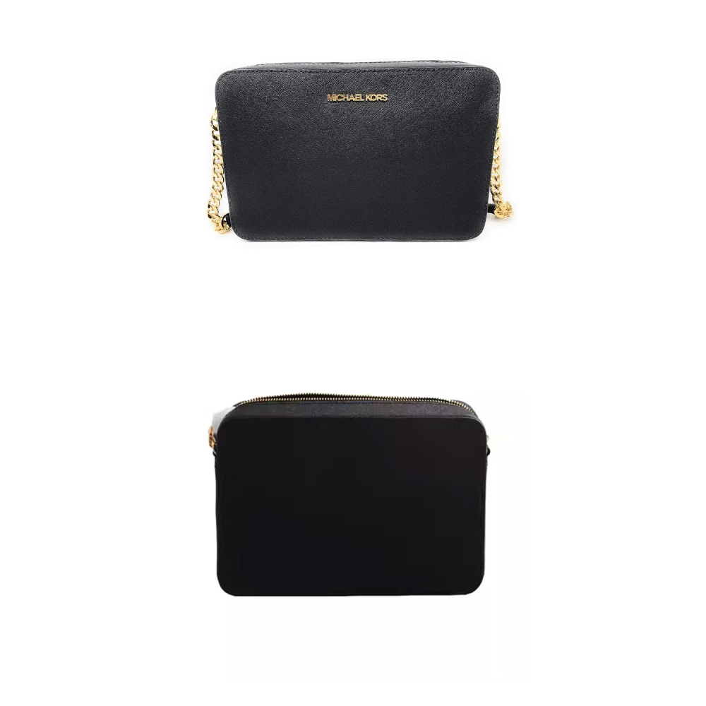 【MICHAEL KORS】防刮皮革素色鍊條斜背包-黑-細節圖3